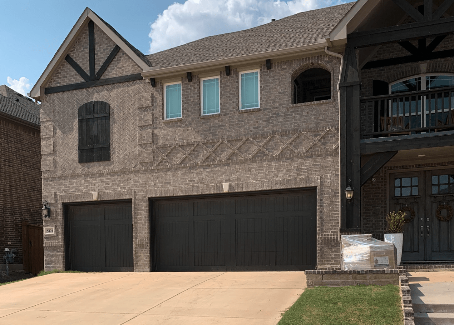 Dark Gray Garage Door with Overlay - Trophy Club TX