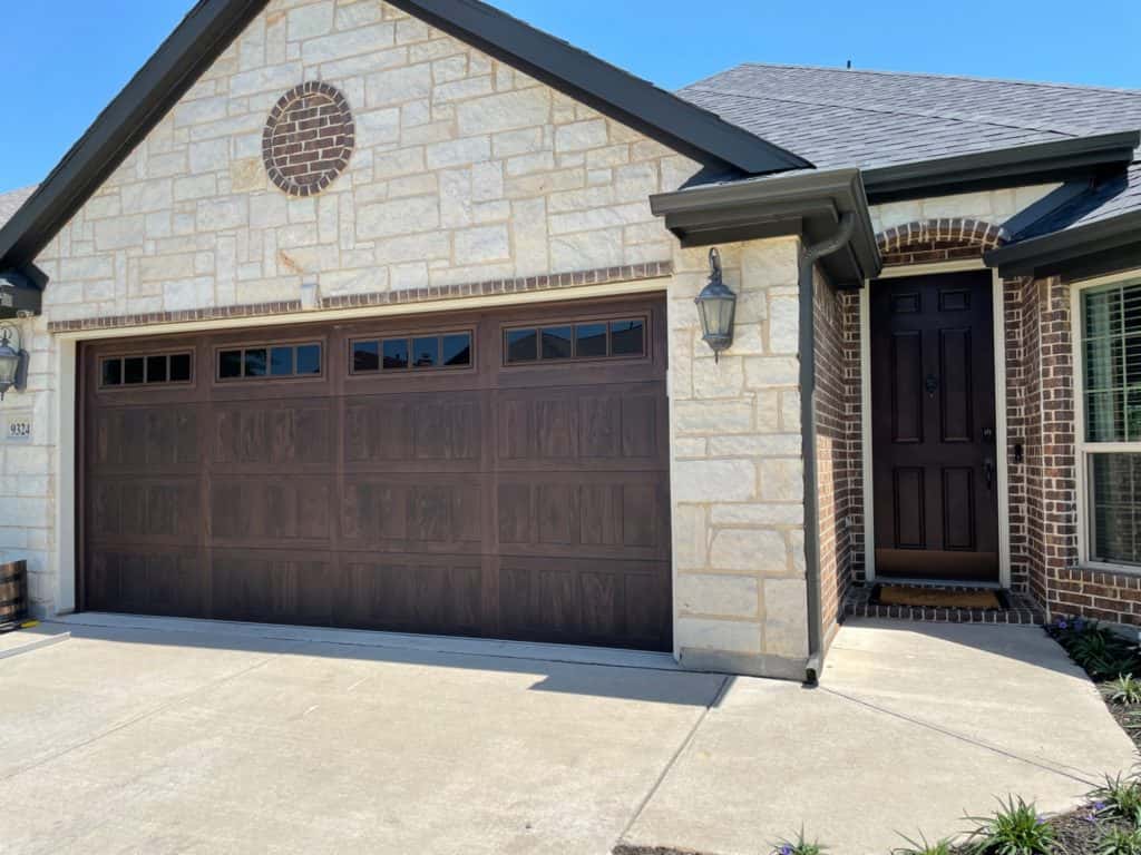 walnut woodtone garage doors